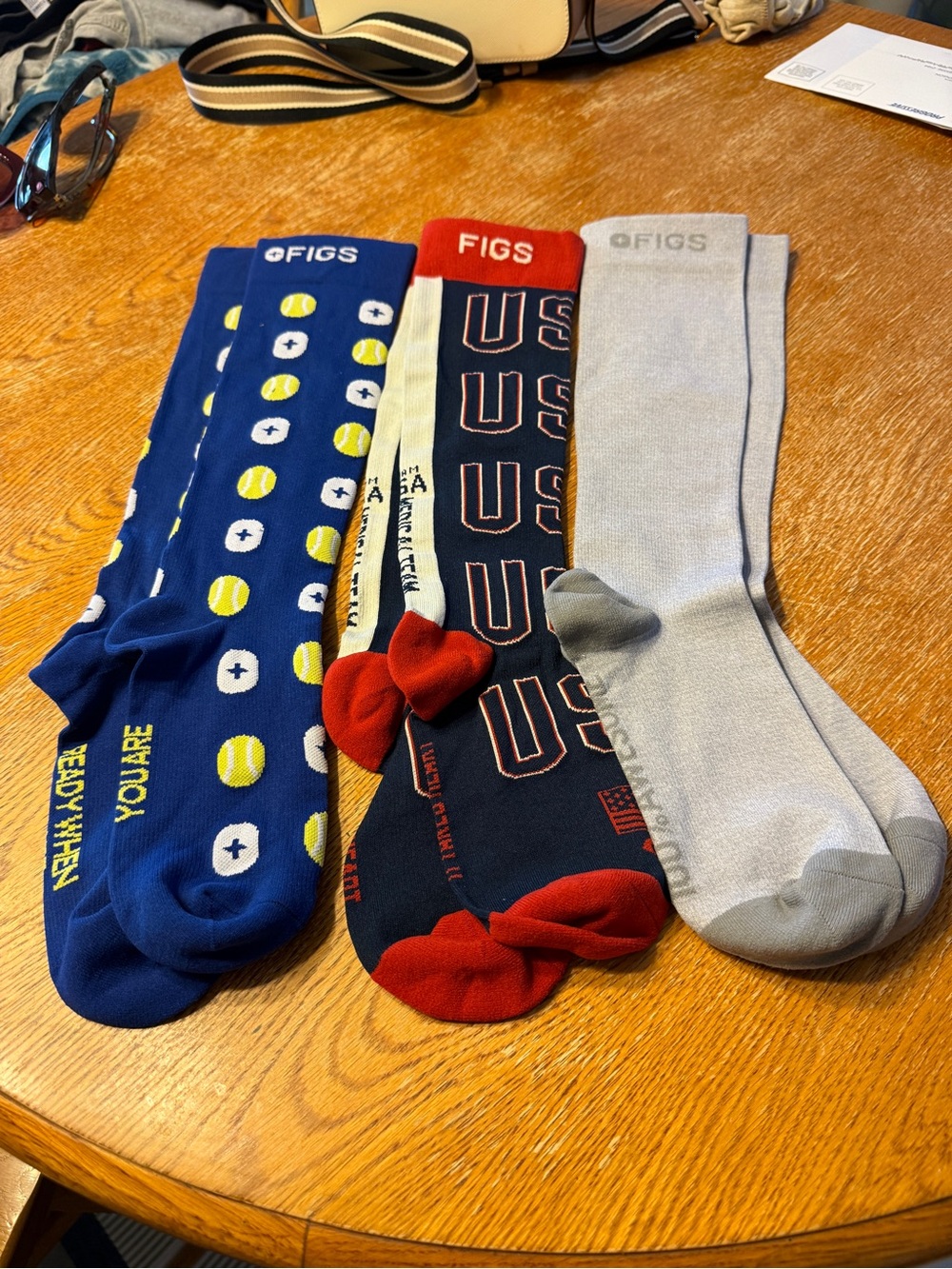 FIGS Women’s Compression Socks - Blue, Navy, Light Gray - 3 Pack